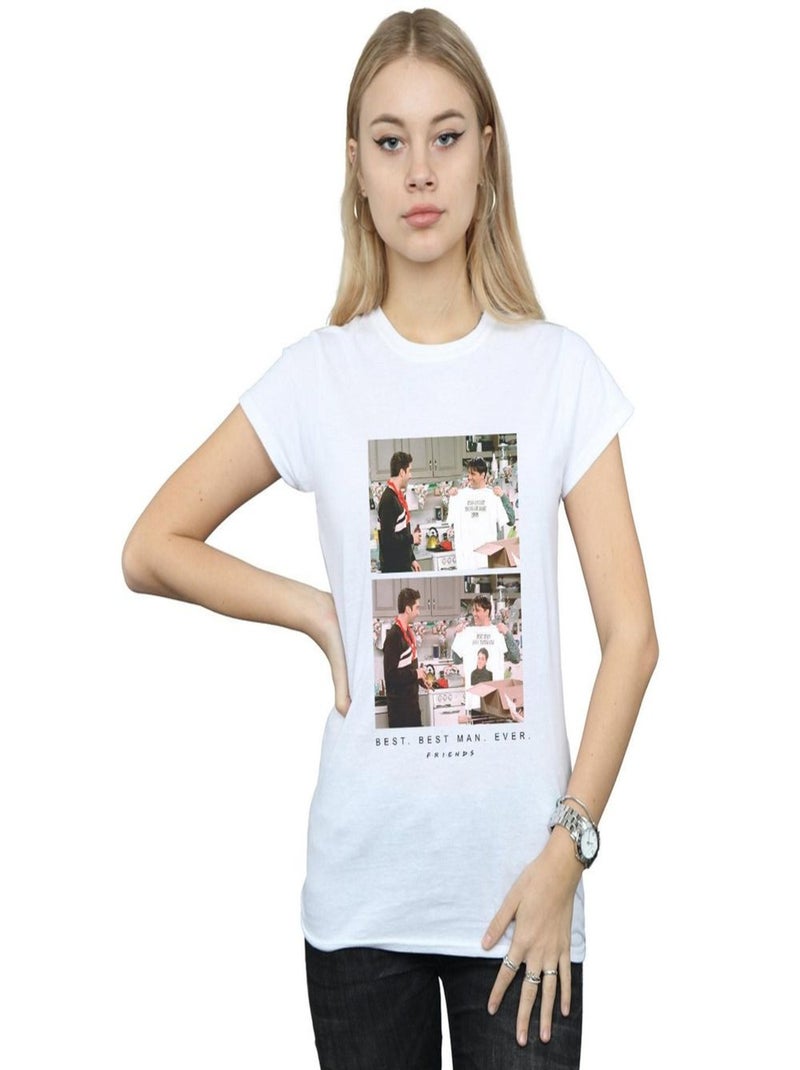 Friends - T-shirt BEST BEST MAN EVER Blanc - Kiabi