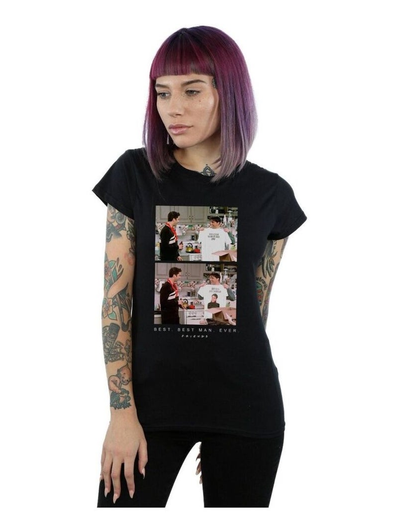Friends - T-shirt BEST BEST MAN EVER Noir - Kiabi