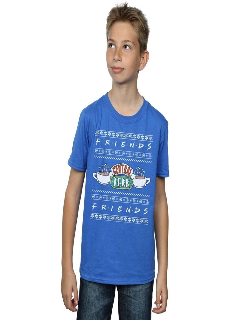 Friends - T-shirt CENTRAL PERK Bleu roi - Kiabi