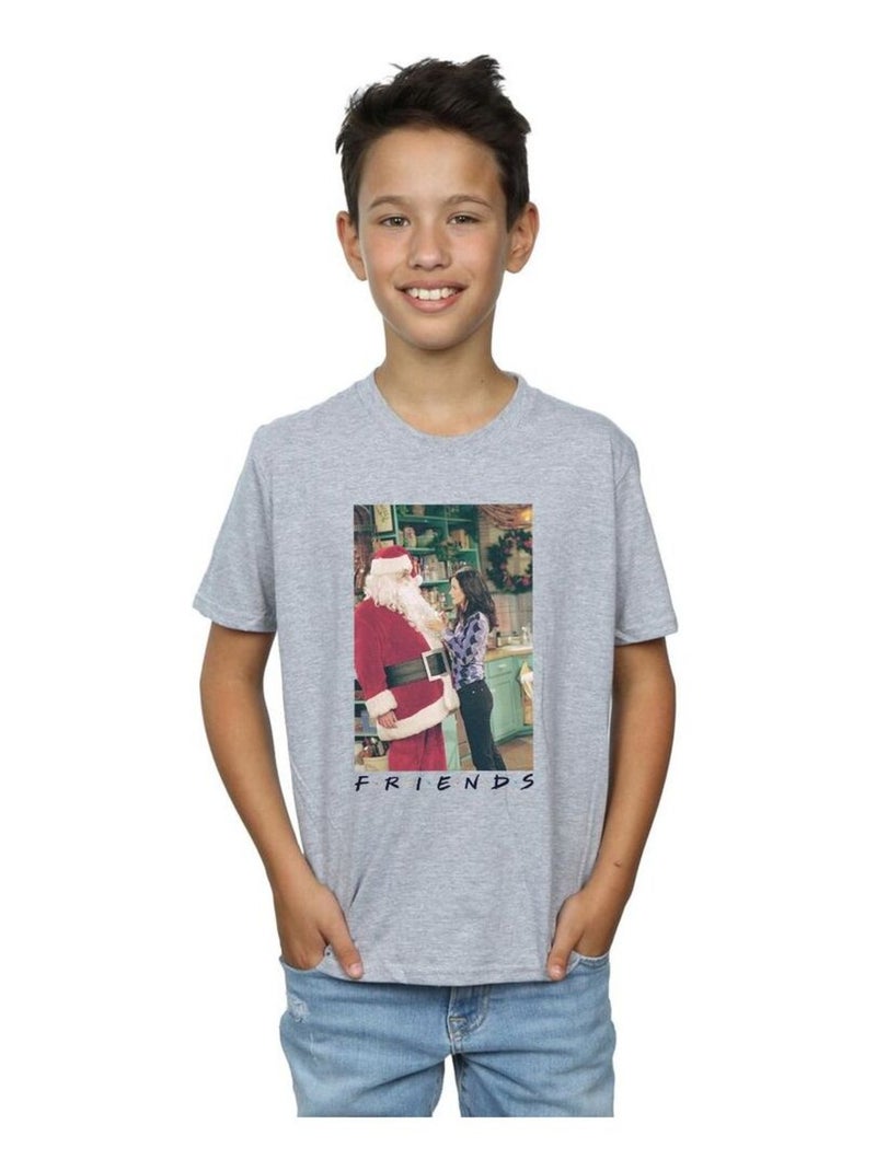 Friends - T-shirt CHANDLER CLAUS Gris chiné - Kiabi
