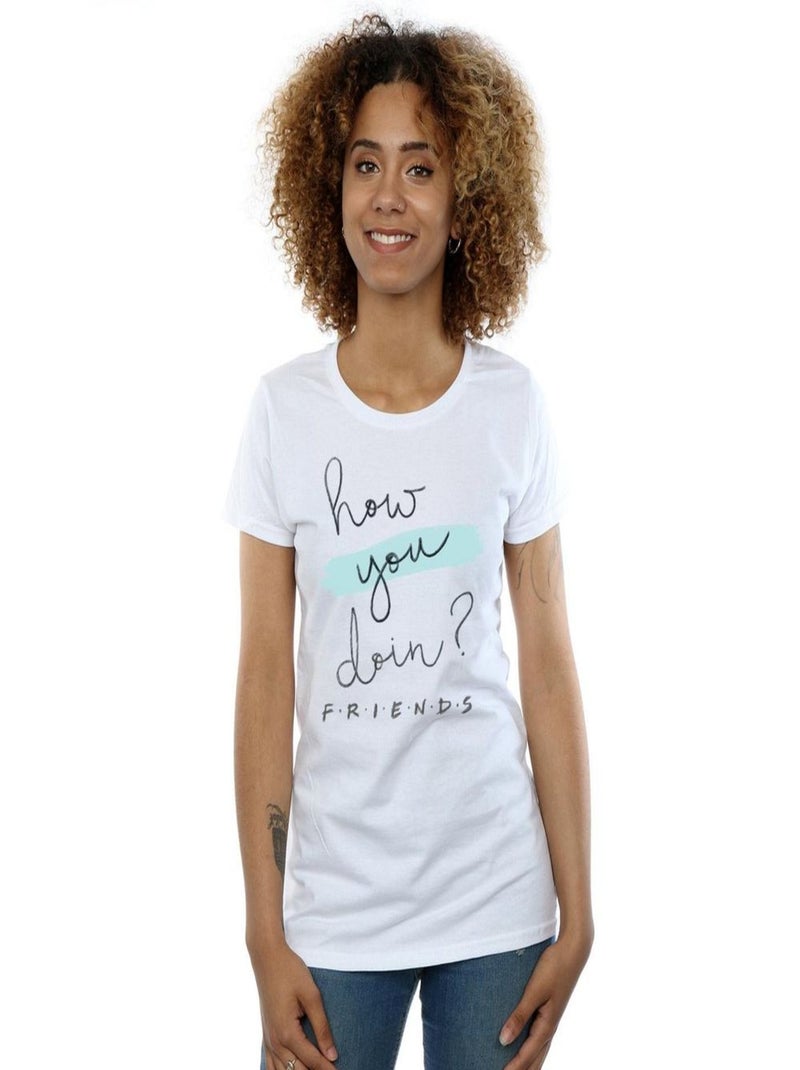 Friends - T-shirt HOW YOU DOIN? Blanc - Kiabi