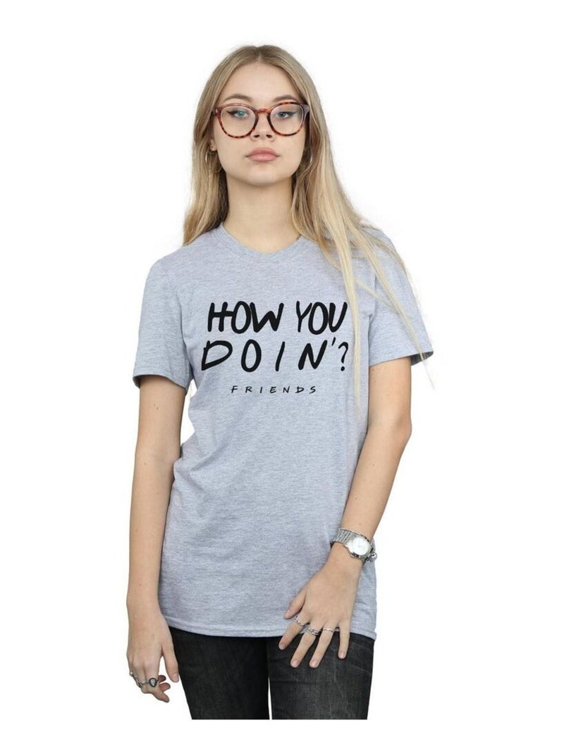 Friends - T-shirt HOW YOU DOIN? Gris chiné - Kiabi