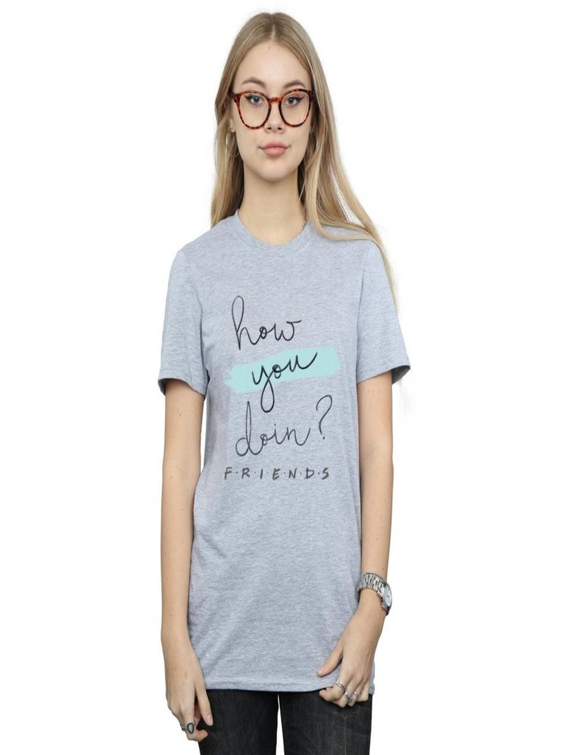 Friends - T-shirt HOW YOU DOIN? Gris chiné - Kiabi