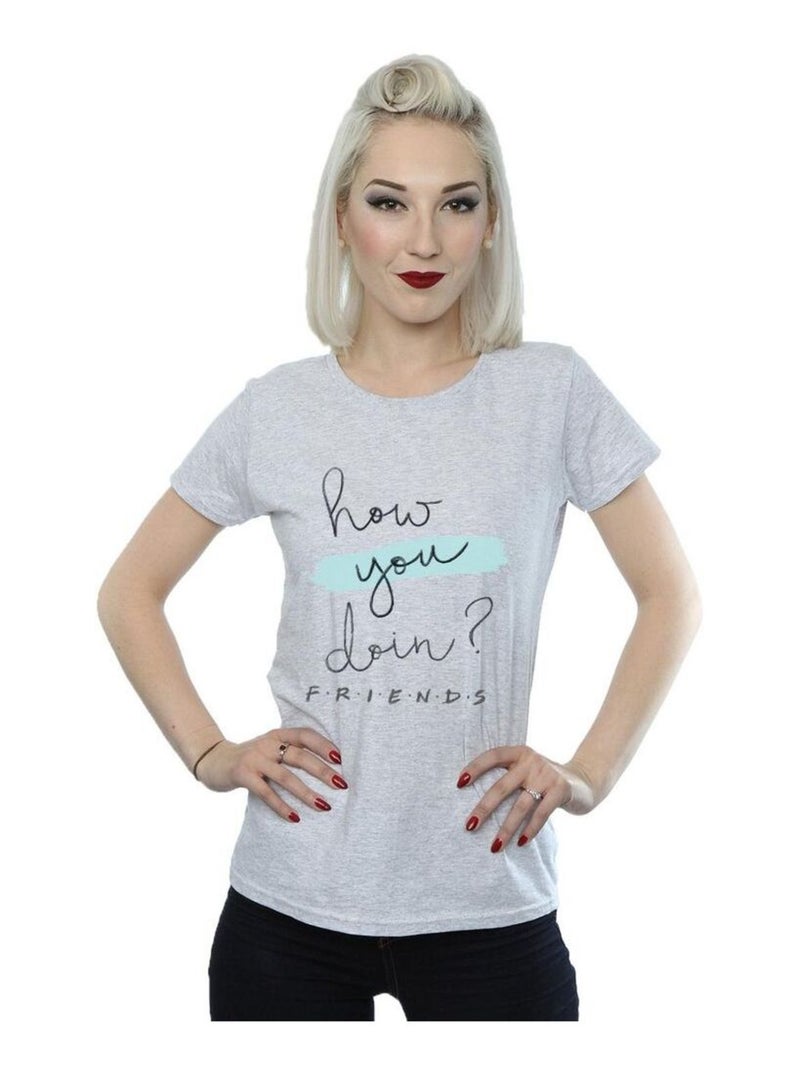 Friends - T-shirt HOW YOU DOIN? Gris chiné - Kiabi