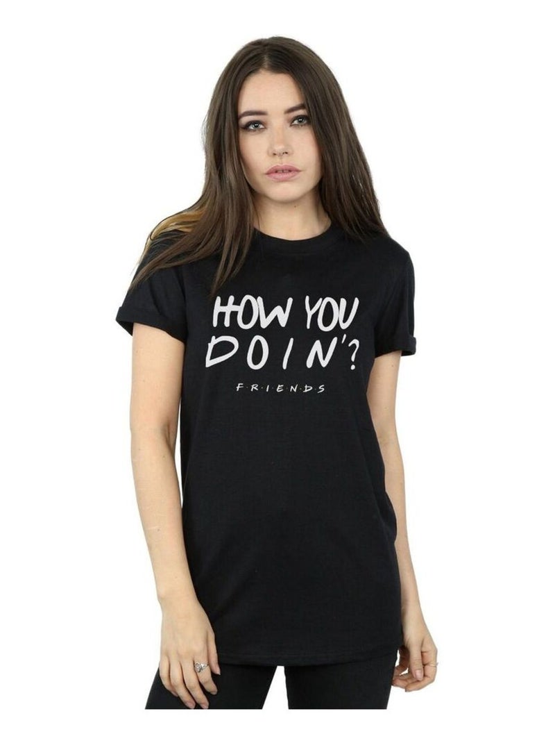 Friends - T-shirt HOW YOU DOIN? Noir - Kiabi