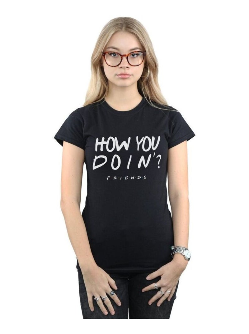 Friends - T-shirt HOW YOU DOIN? Noir - Kiabi