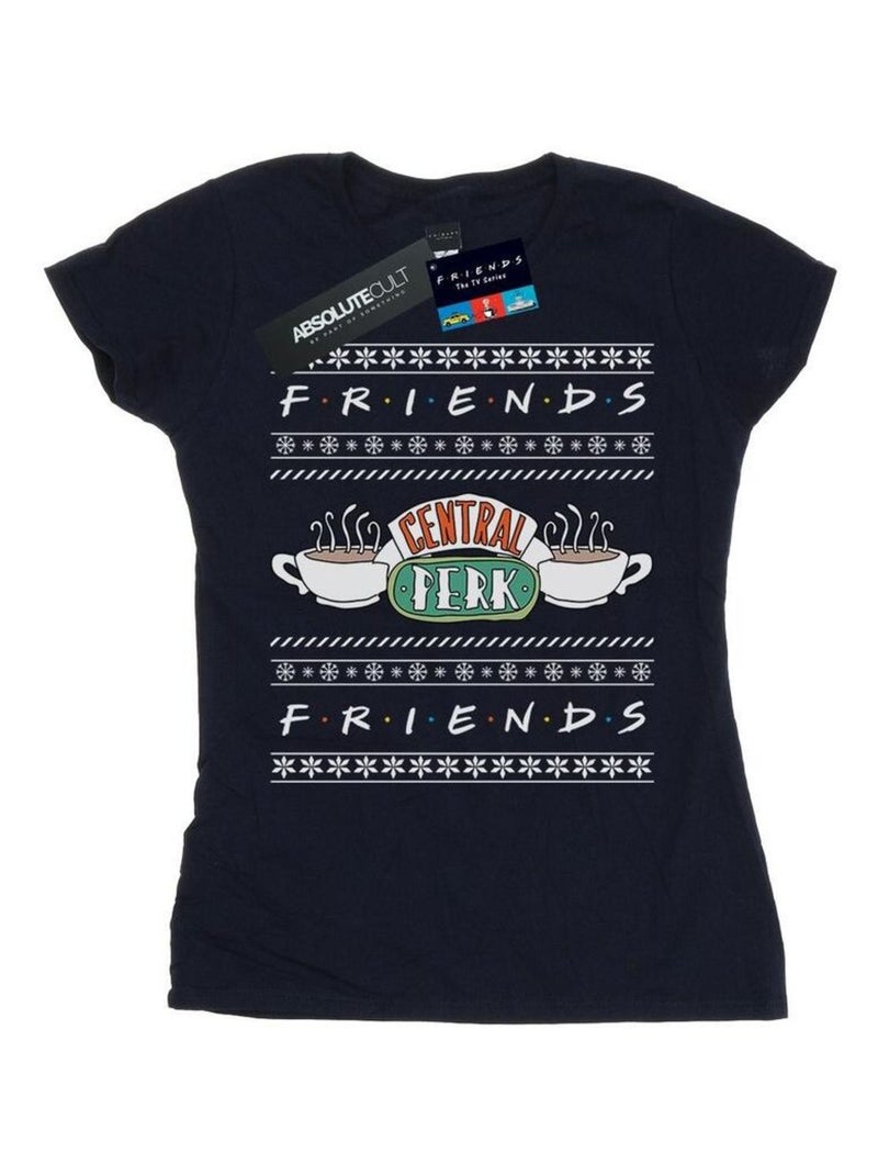 Friends - T-shirt motif/style festif CENTRAL PERK Bleu marine - Kiabi