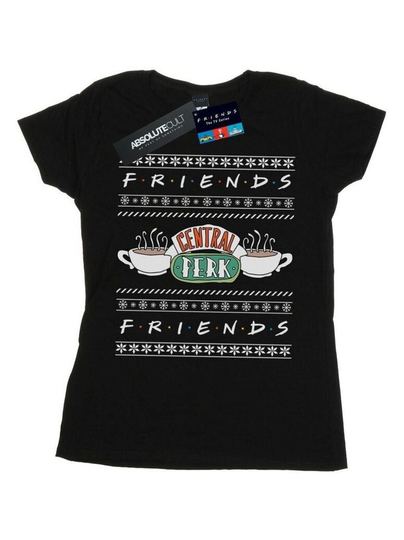 Friends - T-shirt motif/style festif CENTRAL PERK Noir - Kiabi
