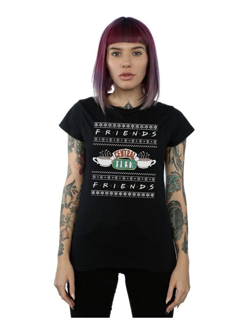Friends - T-shirt motif/style festif CENTRAL PERK Noir - Kiabi