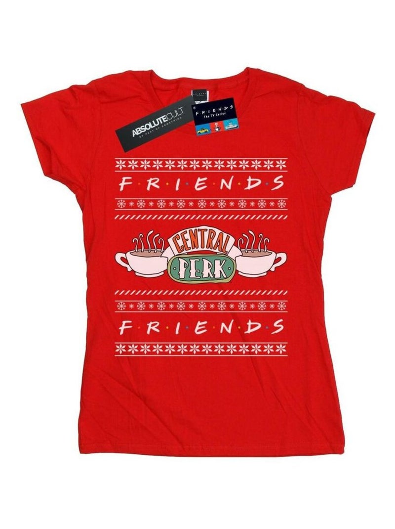 Friends - T-shirt motif/style festif CENTRAL PERK Rouge - Kiabi