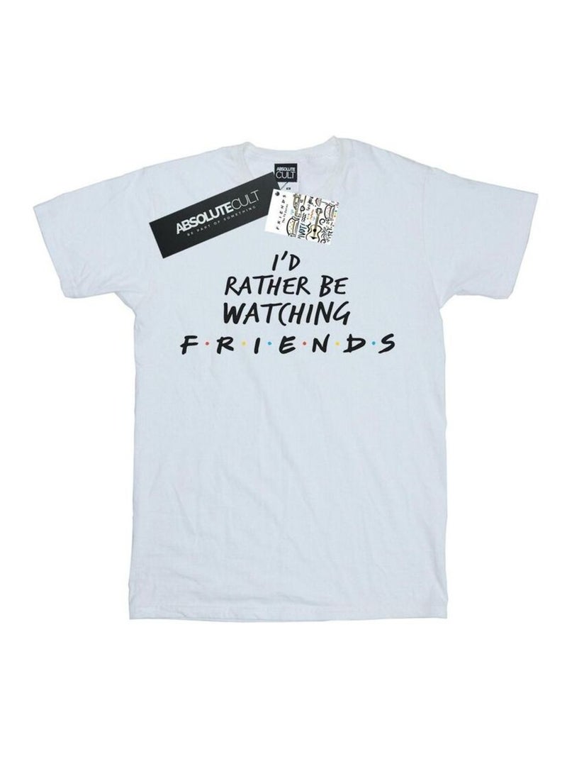 Friends - T-shirt RATHER BE WATCHING Blanc - Kiabi