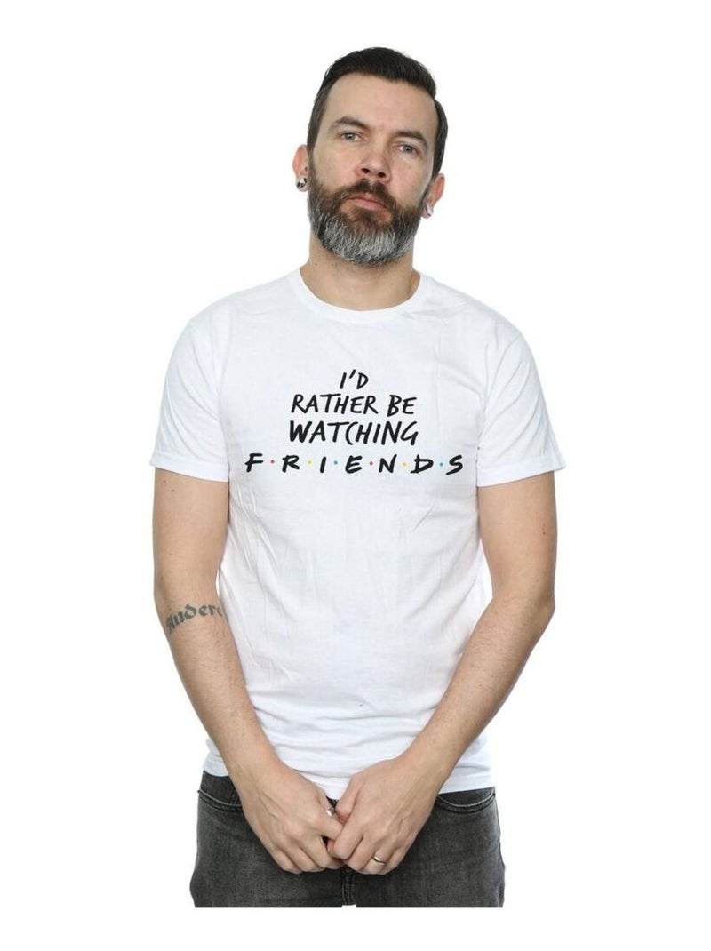 Friends - T-shirt RATHER BE WATCHING Blanc - Kiabi