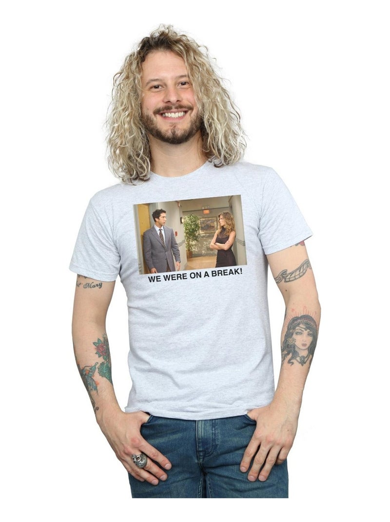 Friends - T-shirt WE WERE ON A BREAK Gris chiné - Kiabi