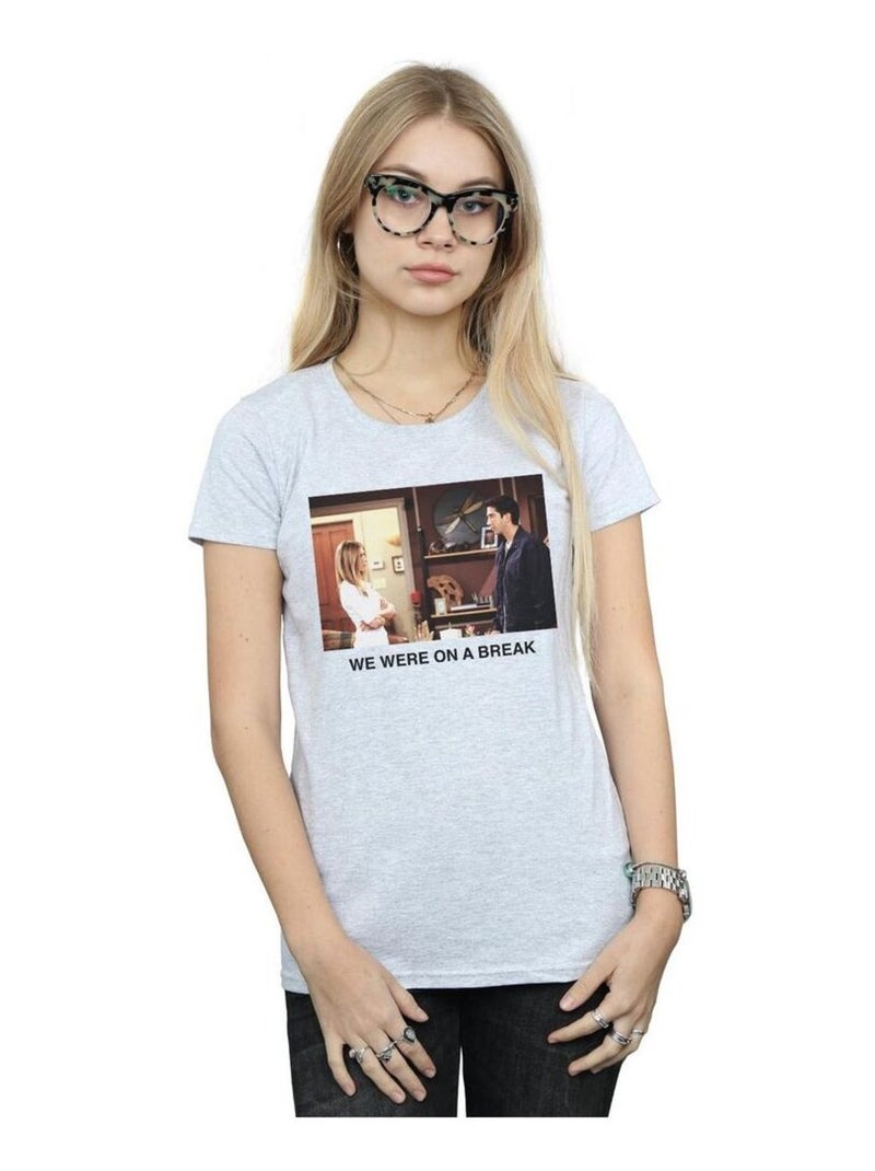 Friends - T-shirt WE WERE ON A BREAK Gris chiné - Kiabi