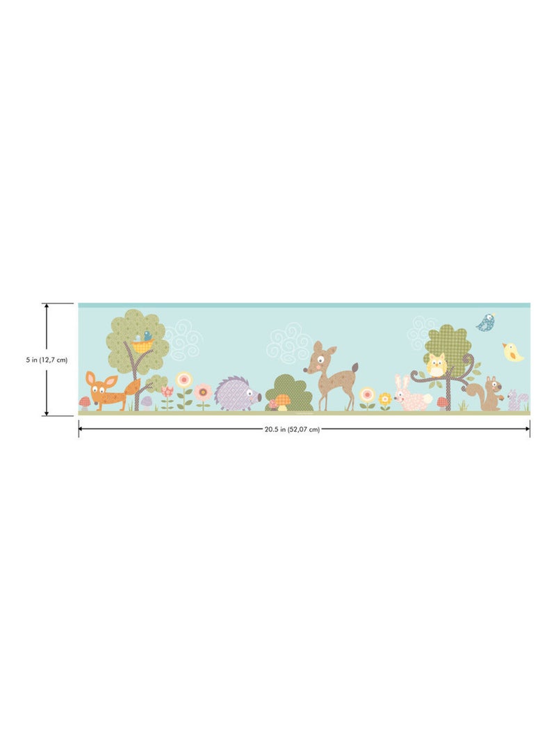Frise adhésive - Animaux De La Forêt - Longueur 22,86 cm Multicolore - Kiabi