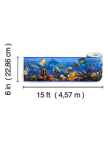 Frise adhésive - Animaux Marins - Longueur 4,57 mètres