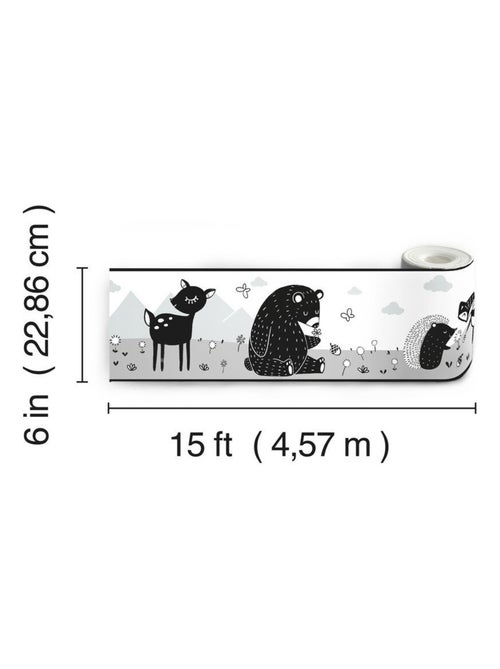 Frise adhésive - Chat Noir- Longueur 22,86 cm - Kiabi