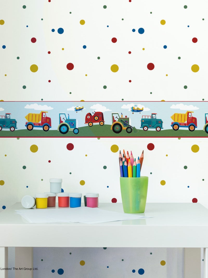 Frise adhésive - Fil De Camions - Longueur 22,86 cm Multicolore - Kiabi