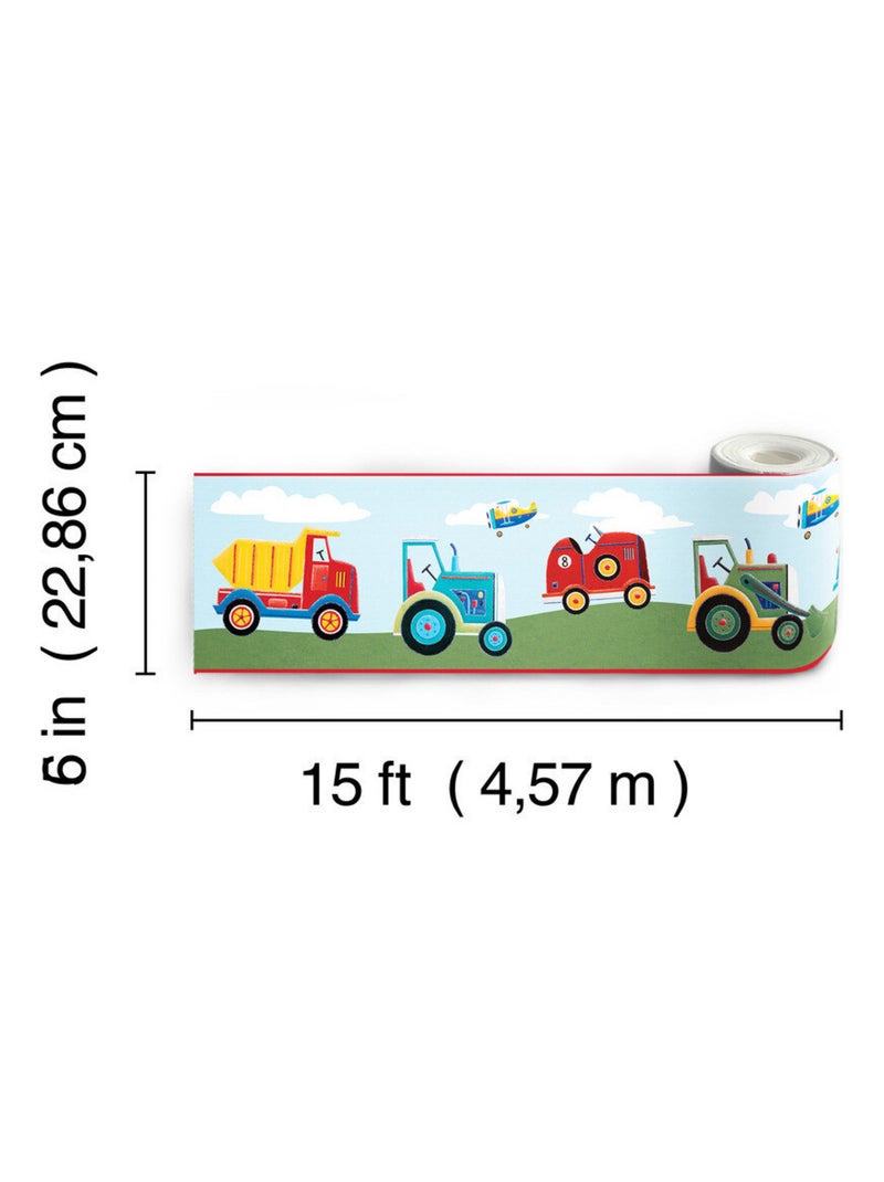 Frise adhésive - Fil De Camions - Longueur 22,86 cm Multicolore - Kiabi