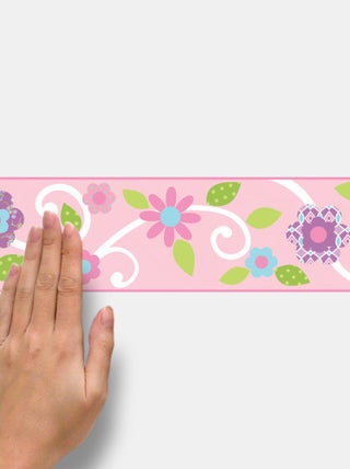 Frise adhésive - Florale - Longueur 22,86 cm