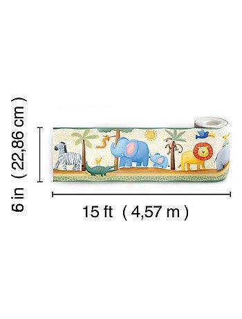 Frise adhésive - Jungle - Longueur 22,86 cm