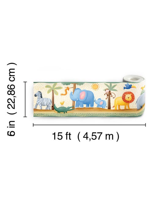 Frise adhésive - Jungle - Longueur 22,86 cm - Kiabi