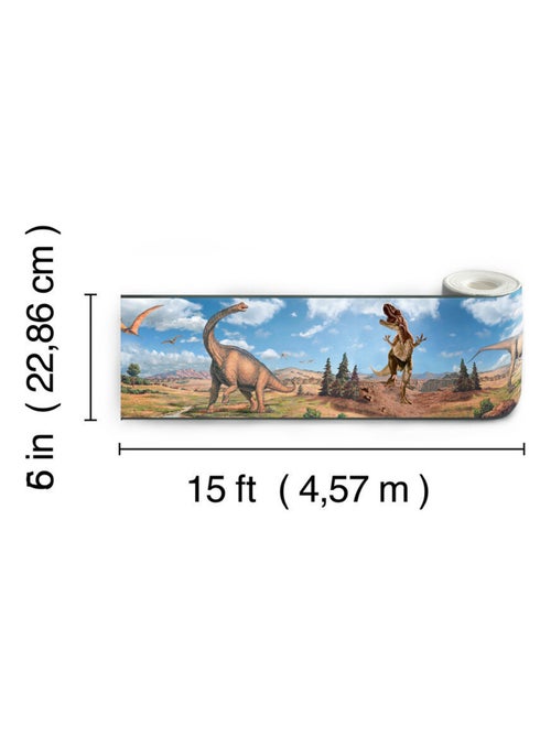 Frise adhésive - Préhistoire - Longueur 22,86 cm - Kiabi