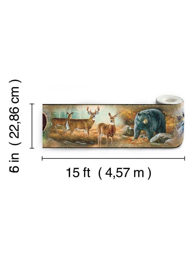 Frise adhésive - Savane - Longueur 22,86 cm Multicolore - Kiabi