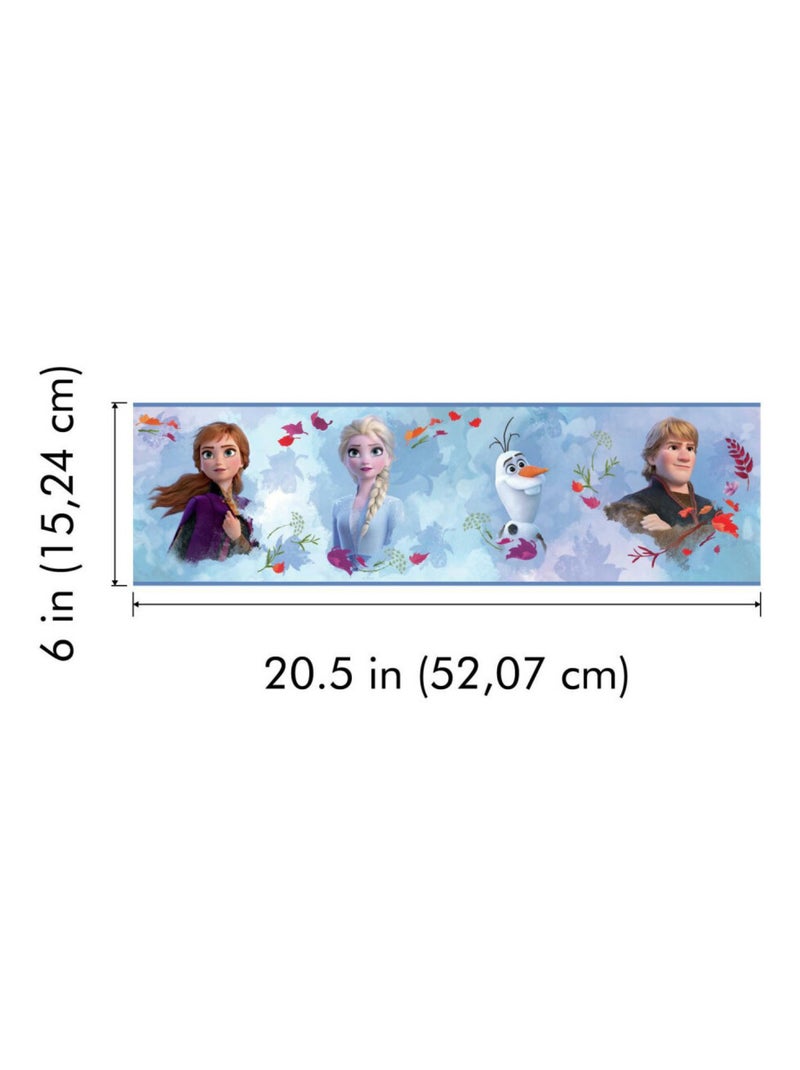 Frise adhésive Frozen 2 - La Reine des neiges II DISNEY - 15,24 cm x 4.57 m Bleu - Kiabi