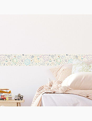 Frise auto-adhésive - espace dessiné beige - 500x13,8 cm