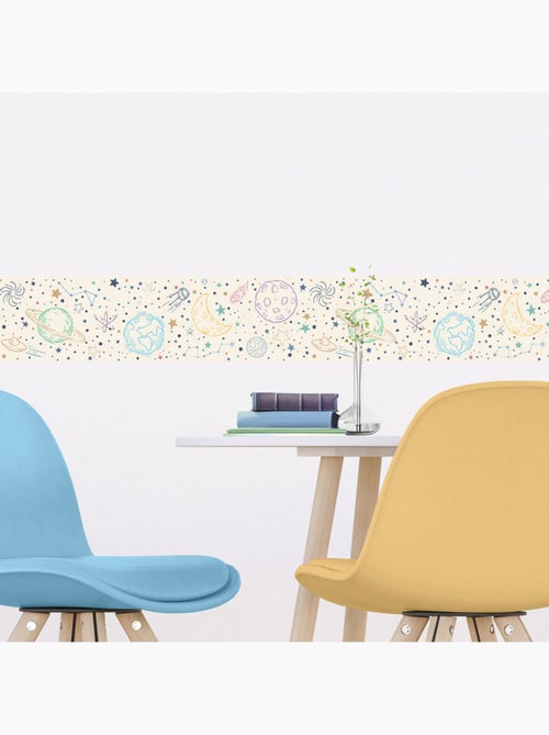Frise auto-adhésive - espace dessiné beige - 500x13,8 cm - Kiabi