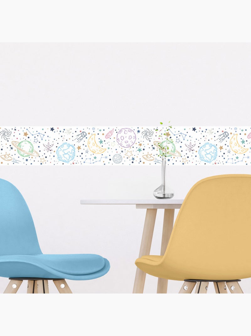 Frise auto-adhésive - espace dessiné blanc - 500x13,8 cm Multicolore - Kiabi