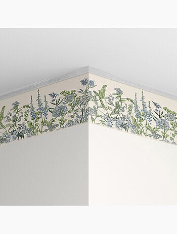 Frise auto-adhésive - fleurs de vesce sur fond beige - 500x13,8 cm