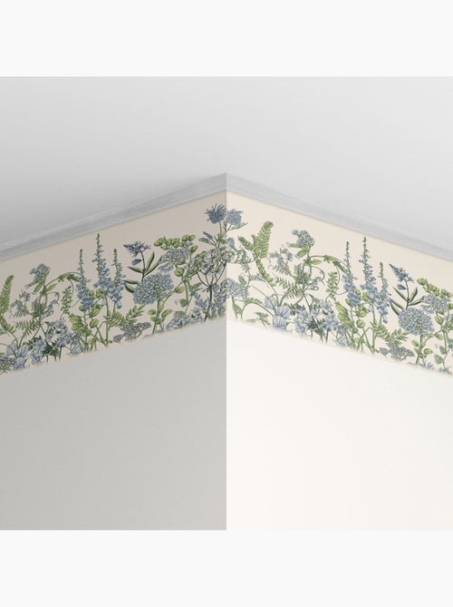 Frise auto-adhésive - fleurs de vesce sur fond beige - 500x13,8 cm - Kiabi