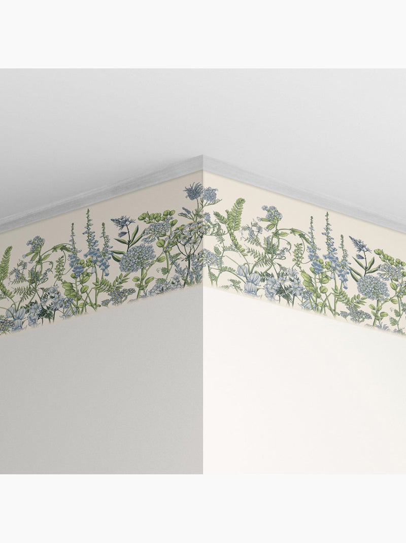 Frise auto-adhésive - fleurs de vesce sur fond beige - 500x13,8 cm Multicolore - Kiabi