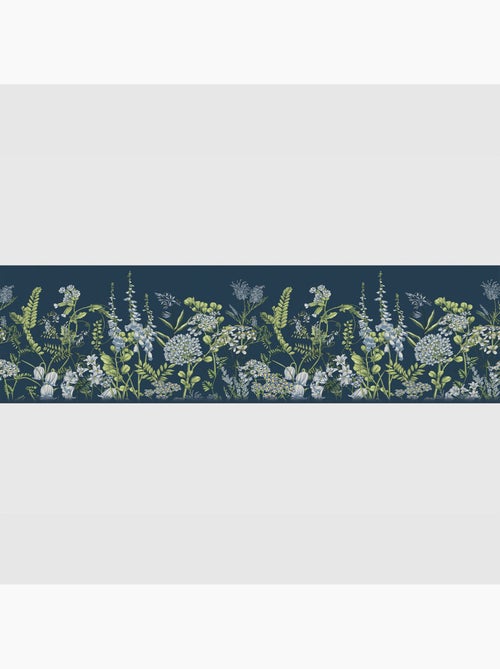 Frise auto-adhésive - fleurs de vesce sur fond bleu de prusse - 500x13,8 cm - Kiabi