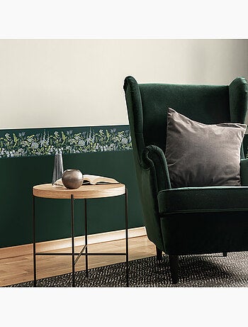 Frise auto-adhésive - fleurs de vesce sur fond vert brunswick - 500x13,8 cm