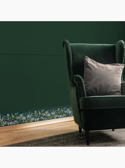 Frise auto-adhésive - fleurs de vesce sur fond vert brunswick - 500x13,8 cm - Kiabi
