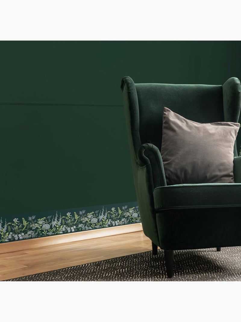 Frise auto-adhésive - fleurs de vesce sur fond vert brunswick - 500x13,8 cm Multicolore - Kiabi