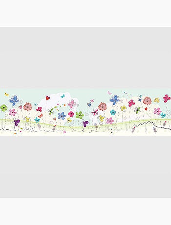 Frise auto-adhésive - gribouillage de fleurs d'été - 500x13,8 cm