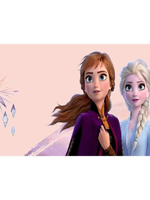 Frise auto-adhésive Disney - La Reine des Neiges 2 - modèle Anna et Elsa fond rose - 5 M x 14 CM - Kiabi