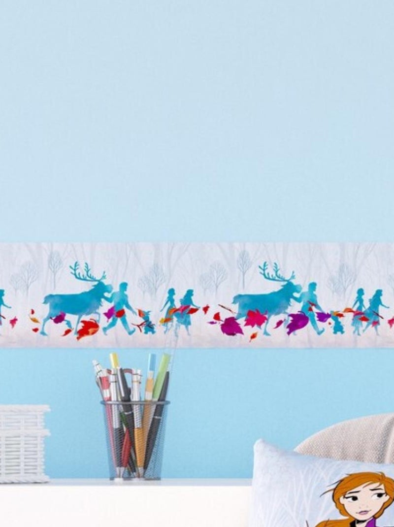 Frise auto-adhésive Disney - La Reine des Neiges 2 - modèle ombres dans la forêt - 5 M x 14 CM Multicolore - Kiabi