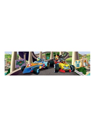 Frise auto-adhésive Mickey Mouse Mickey et Donald fond la course de Disney 14CM X 5M