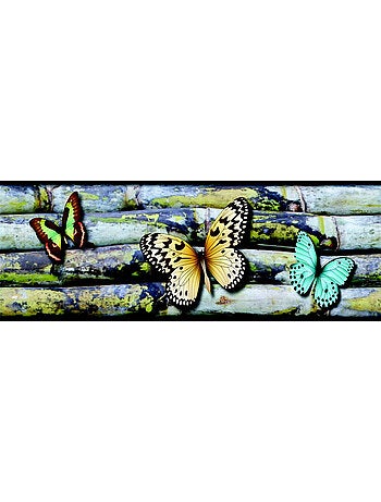 Frise auto-collante 3 Papillons multicolores - 1 rouleau