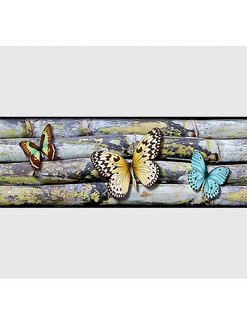 Frise auto-collante 3 Papillons multicolores - 1 rouleau