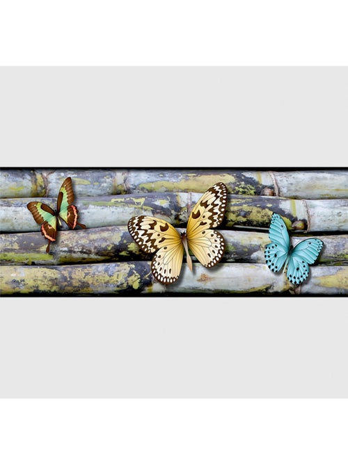 Frise auto-collante 3 Papillons multicolores - 1 rouleau - Kiabi