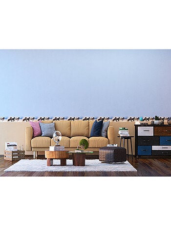 Frise auto collante 4 chevaux qui galopent et sautent sur le sable -1 rouleau