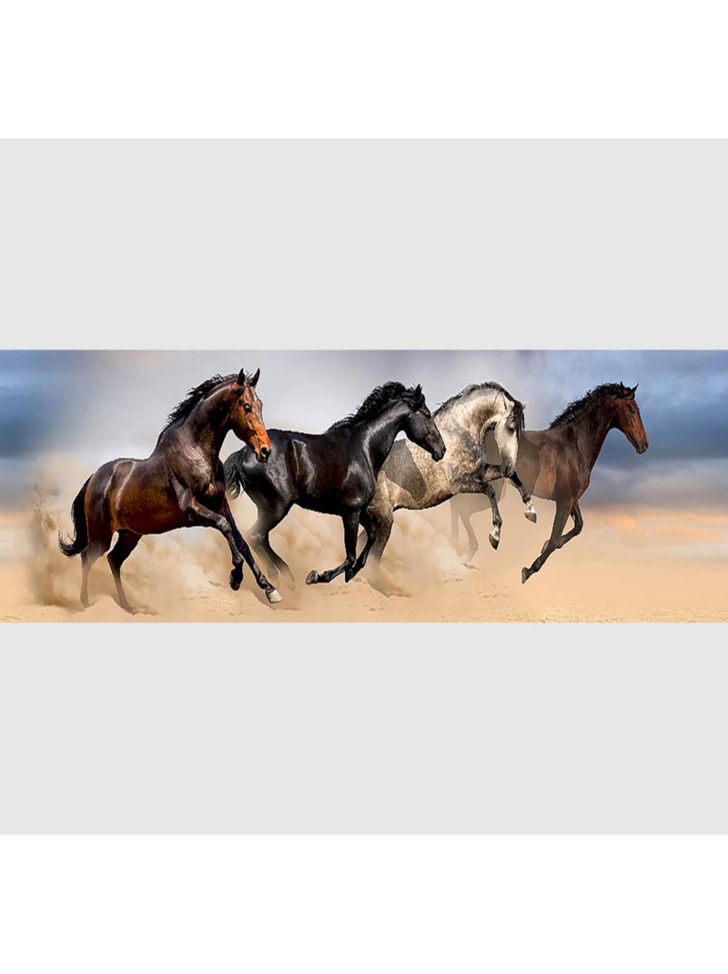 Frise auto collante 4 chevaux qui galopent et sautent sur le sable -1 rouleau Multicolore - Kiabi