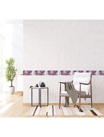 Frise auto-collante Abstract fils rouge, violet et gris - 1 rouleau