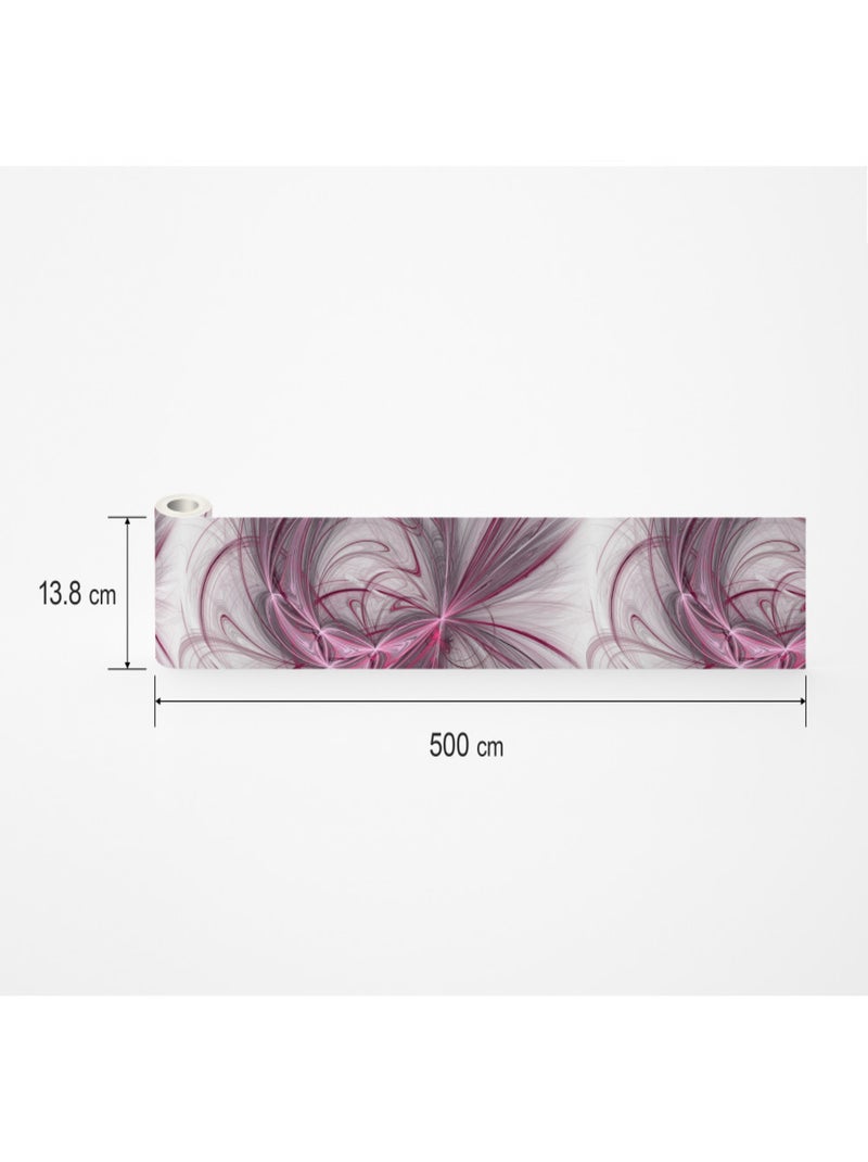 Frise auto-collante Abstract fils rouge, violet et gris - 1 rouleau Multicolore - Kiabi
